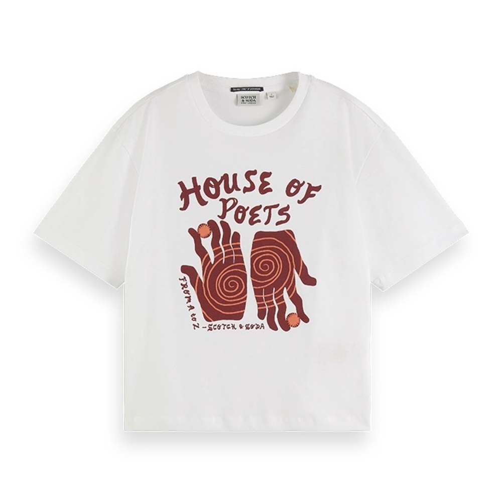 Scotch & Soda White Tee with Artistic Graphic